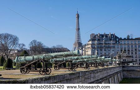 Cannons in front of the Museum of Contemporary History and the Eiffel Tower, Paris, France, Europe View Large Photo Image Stock Image - Cannons in front of the Museum of Contemporary History and the Eiffel Tower, Paris, France, Europe. Fotosearch