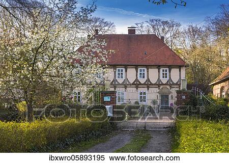 Castle Hopen in spring, Oldenburger Münsterland, Lohne, Lower Saxony, Germany, Europe View Large Photo Image Stock Photography - Castle Hopen in spring, Oldenburger Münsterland, Lohne, Lower Saxony, Germany, Europe. Fotosearch