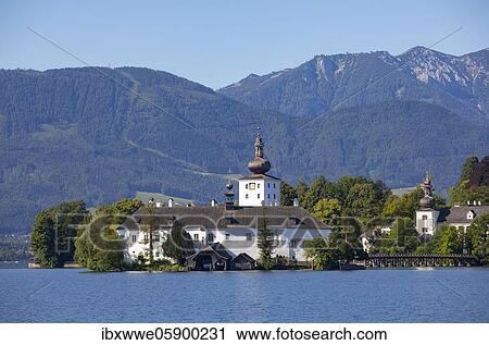Stock Image - Castle Ort in Gmunden, Lake Traun, Salzkammergut, Upper Austria, Austria, Europe. Fotosearch
