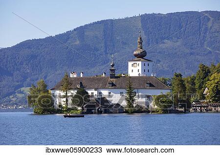 Stock Image - Castle Ort in Gmunden, Lake Traun, Salzkammergut, Upper Austria, Austria, Europe. Fotosearch