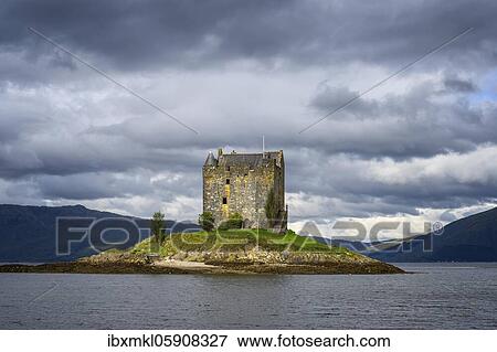 Castle Stalker in Loch Laich, Scotland, Great Britain View Large Photo Image Stock Photo - Castle Stalker in Loch Laich, Scotland, Great Britain. Fotosearch