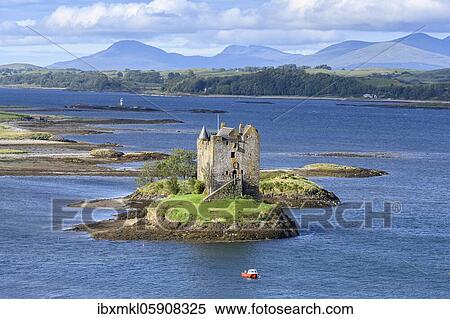 Castle Stalker in Loch Laich, Scotland, Great Britain View Large Photo Image Stock Photography - Castle Stalker in Loch Laich, Scotland, Great Britain. Fotosearch