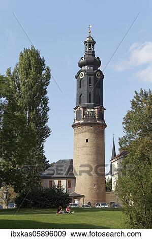 Castle Tower, Weimar City Palace, Residence Palace, Weimar, Thuringia, Germany, Europe View Large Photo Image Stock Photo - Castle Tower, Weimar City Palace, Residence Palace, Weimar, Thuringia, Germany, Europe. Fotosearch