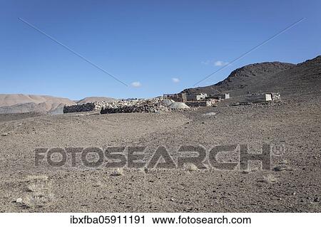 Stock Image - Cemetery, Altai Mountains, Olgii Province, Mongolia, Asia. Fotosearch