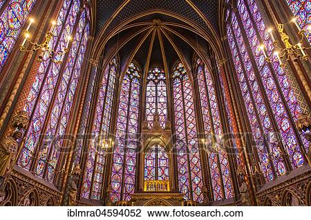 Chapel Sainte-Chapelle, interior view, Île de la Cité, Paris, France, Europe View Large Photo Image Stock Image - Chapel Sainte-Chapelle, interior view, Île de la Cité, Paris, France, Europe. Fotosearch