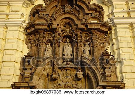 Stock Photograph - Church Iglesia de San Francisco, Unesco World Heritage, Lima, Peru, South America. Fotosearch