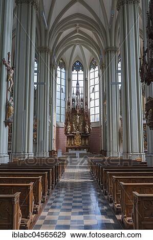 Church nave and chancel, Holy Cross Church, Giesing, Munich, Bavaria, Germany, Europe View Large Photo Image Stock Photo - Church nave and chancel, Holy Cross Church, Giesing, Munich, Bavaria, Germany, Europe. Fotosearch