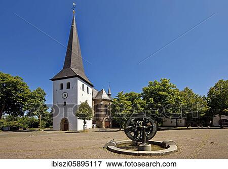 Church square with St. Peter's Church and market fountain in Hüsten, Arnsberg, Sauerland, North Rhine-Westphalia, Germany, Europe View Large Photo Image Stock Photo - Church square with St. Peter's Church and market fountain in Hüsten, Arnsberg, Sauerland, North Rhine-Westphalia, Germany, Europe. Fotosearch