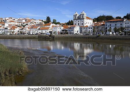 City center, Santiago church and promenade along the Sado river, Alcacer do Sal, Lisbon coast, Portugal, Europe View Large Photo Image Stock Image - City center, Santiago church and promenade along the Sado river, Alcacer do Sal, Lisbon coast, Portugal, Europe. Fotosearch