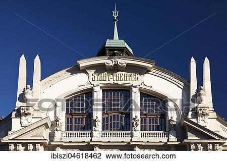 City theater, Stadttheater with Art Nouveau façade, Bielefeld, East Westphalia-Lippe, North Rhine-Westphalia, Germany, Europe View Large Photo Image Stock Image - City theater, Stadttheater with Art Nouveau façade, Bielefeld, East Westphalia-Lippe, North Rhine-Westphalia, Germany, Europe. Fotosearch