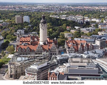 City view from the Panorama Tower towards the New City Hall, Leipzig, Saxony, Germany, Europe View Large Photo Image Stock Image - City view from the Panorama Tower towards the New City Hall, Leipzig, Saxony, Germany, Europe. Fotosearch
