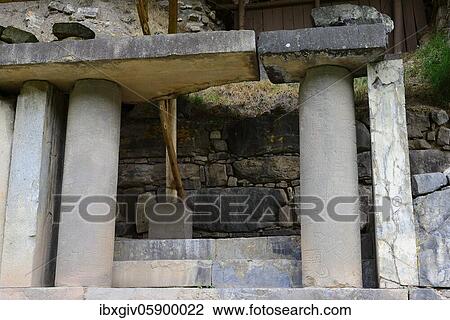 Columns with reliefs in the ruins of Chavín de Huántar, Unesco World Heritage Site, near Huaraz, Ancash region, Peru, South America View Large Photo Image Stock Image - Columns with reliefs in the ruins of Chavín de Huántar, Unesco World Heritage Site, near Huaraz, Ancash region, Peru, South America. Fotosearch