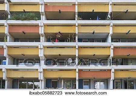 Concrete balconies, Pharaoh House, from 1974, Oberföhring, Munich, Upper Bavaria, Bavaria, Germany, Europe View Large Photo Image Stock Image - Concrete balconies, Pharaoh House, from 1974, Oberföhring, Munich, Upper Bavaria, Bavaria, Germany, Europe. Fotosearch