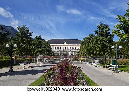 Congress venue and theatre in the spa gardens, Bad Ischl, Salzkammergut, Upper Austria, Austria, Europe View Large Photo Image Stock Image - Congress venue and theatre in the spa gardens, Bad Ischl, Salzkammergut, Upper Austria, Austria, Europe. Fotosearch