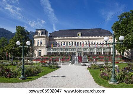 Congress venue and theatre in the spa gardens, Bad Ischl, Salzkammergut, Upper Austria, Austria, Europe View Large Photo Image Stock Photo - Congress venue and theatre in the spa gardens, Bad Ischl, Salzkammergut, Upper Austria, Austria, Europe. Fotosearch