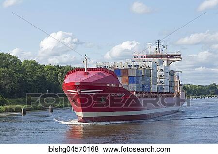 Container ship on the Kiel Canal, Schleswig-Holstein, Germany, Europe View Large Photo Image Stock Photo - Container ship on the Kiel Canal, Schleswig-Holstein, Germany, Europe. Fotosearch