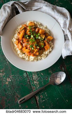 Stock Image - Couscous with sweet potatoes. Fotosearch