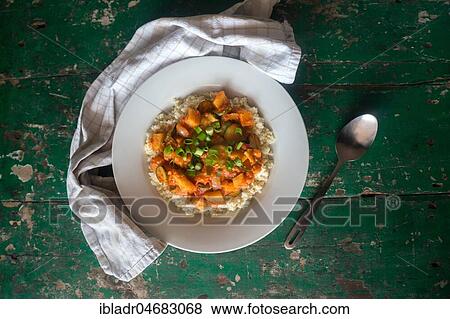 Couscous with sweet potatoes View Large Photo Image Stock Photo - Couscous with sweet potatoes. Fotosearch