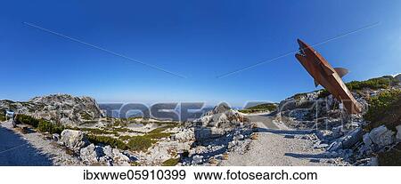 Stock Photo - Dachstein Hai at the Heilbronn circular hiking trail, Dachstein massif, Krippenstein, Obertraun, Salzkammergut, Upper Austria, Austria, Europe. Fotosearch