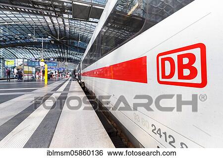 Stock Photograph - DB logo on an ICE 4 train at Berlin central railway station Hbf, Berlin, Germany, Europe. Fotosearch