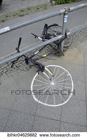 Defective bicycle with painted bike, Berlin, Germany, Europe View Large Photo Image Stock Image - Defective bicycle with painted bike, Berlin, Germany, Europe. Fotosearch