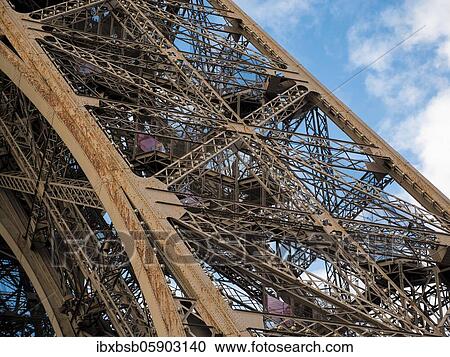 Detail of iron structure Eiffel Tower, Paris, France, Europe View Large Photo Image Stock Image - Detail of iron structure Eiffel Tower, Paris, France, Europe. Fotosearch
