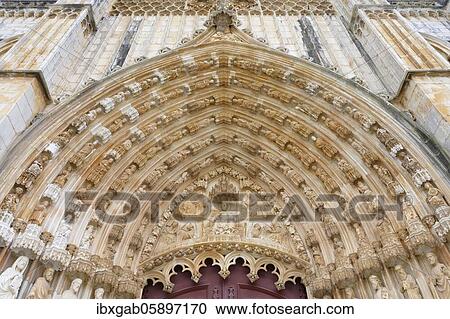 Detail of the Gothic Portal, Dominican Monastery of Batalha or Saint Mary of the Victory Monastery, Batalha, Leiria district, Portugal, Europe View Large Photo Image Stock Image - Detail of the Gothic Portal, Dominican Monastery of Batalha or Saint Mary of the Victory Monastery, Batalha, Leiria district, Portugal, Europe. Fotosearch