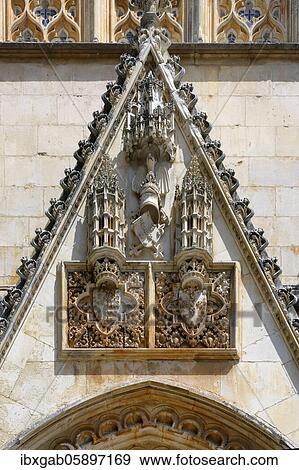 Detail of the Gothic Portal, Dominican Monastery of Batalha or Saint Mary of the Victory Monastery, Batalha, Leiria district, Portugal, Europe View Large Photo Image Stock Photo - Detail of the Gothic Portal, Dominican Monastery of Batalha or Saint Mary of the Victory Monastery, Batalha, Leiria district, Portugal, Europe. Fotosearch