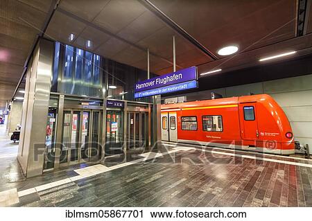 Deutsche Bahn railway station with S-Bahn at Hannover Airport (HAJ), Hannover, Germany, Europe View Large Photo Image Stock Image - Deutsche Bahn railway station with S-Bahn at Hannover Airport (HAJ), Hannover, Germany, Europe. Fotosearch