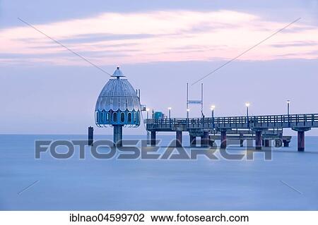 Diving gondola at the sea bridge of Zingst, evening twilight, Fischland-Darß-Zingst peninsula, Mecklenburg-Western Pomerania, Germany, Europe View Large Photo Image Stock Image - Diving gondola at the sea bridge of Zingst, evening twilight, Fischland-Darß-Zingst peninsula, Mecklenburg-Western Pomerania, Germany, Europe. Fotosearch