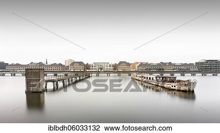 Stock Image - Dr. Ingrid Wengler, 2020, Shipwreck at the Osthafen in Berlin, Germany, Europe. Fotosearch