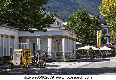 Drinking hall in the pedestrian zone, Bad Ischl, Salzkammergut, Upper Austria, Austria, Europe View Large Photo Image Stock Photo - Drinking hall in the pedestrian zone, Bad Ischl, Salzkammergut, Upper Austria, Austria, Europe. Fotosearch