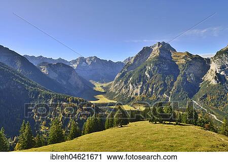 Eng-Tal, seen from Hasental-Alm Niederleger, Karwendel Mountains, Tyrol, Austria, Europe View Large Photo Image Stock Image - Eng-Tal, seen from Hasental-Alm Niederleger, Karwendel Mountains, Tyrol, Austria, Europe. Fotosearch