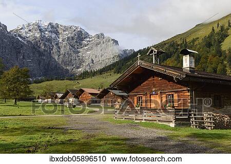 Engalm in front of Grubenkarspitze, Eng, Karwendel, Tyrol, Austria, Europe View Large Photo Image Stock Image - Engalm in front of Grubenkarspitze, Eng, Karwendel, Tyrol, Austria, Europe. Fotosearch