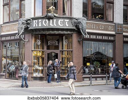Picture - Entrance to the coffee house Riquet, Leipzig, Saxony, Germany, Europe. Fotosearch