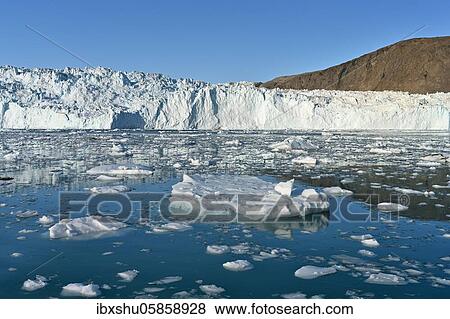Eqi glacier with drift ice in the foreground, Disko Bay, West Greenland, Greenland, North America View Large Photo Image Stock Photo - Eqi glacier with drift ice in the foreground, Disko Bay, West Greenland, Greenland, North America. Fotosearch