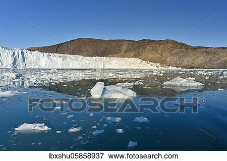 Eqi glacier with drift ice in the foreground, Disko Bay, West Greenland, Greenland, North America View Large Photo Image Stock Photo - Eqi glacier with drift ice in the foreground, Disko Bay, West Greenland, Greenland, North America. Fotosearch