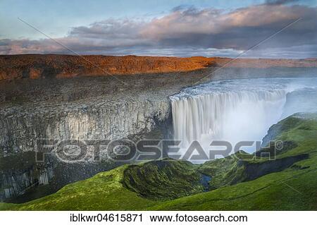 Evening atmosphere at the waterfall Dettifoss, Northeast-Island, Iceland, Europe View Large Photo Image Stock Image - Evening atmosphere at the waterfall Dettifoss, Northeast-Island, Iceland, Europe. Fotosearch