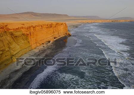 Evening mood at Playa Supay, Paracas National Reserve, Paracas, Ica Region, Peru, South America View Large Photo Image Stock Photography - Evening mood at Playa Supay, Paracas National Reserve, Paracas, Ica Region, Peru, South America. Fotosearch