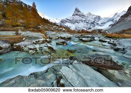 Evening mood at the brook near Ferpècle, behind it snowy Mont Miné, Val d'Hérens, Canton Valais, Switzerland, Europe View Large Photo Image Stock Image - Evening mood at the brook near Ferpècle, behind it snowy Mont Miné, Val d'Hérens, Canton Valais, Switzerland, Europe. Fotosearch