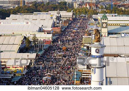 Stock Photo - Festival marquees, Oktoberfest, Wiesn, Munich, Upper Bavaria, Bavaria, Germany, Europe. Fotosearch