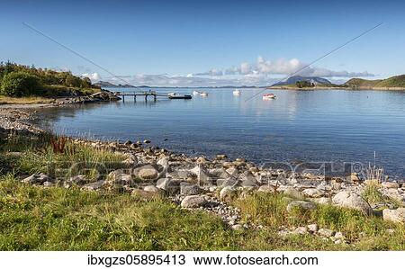 Fishing boats anchor in a fjord in summer, Nordland, Norway, Europe View Large Photo Image Stock Image - Fishing boats anchor in a fjord in summer, Nordland, Norway, Europe. Fotosearch