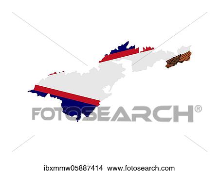 Picture - Flag in form form of the geographical country, American Samoa, Polynesia, Oceania. Fotosearch