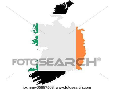 Flag in form form of the geographical country, Ireland, Northern Europe, Europe View Large Photo Image Stock Image - Flag in form form of the geographical country, Ireland, Northern Europe, Europe. Fotosearch
