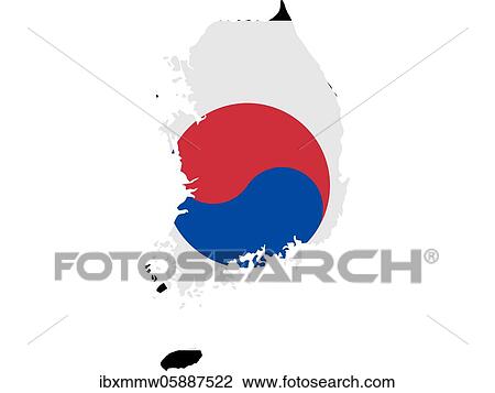 Flag in form form of the geographical country, Korea, Republic of, Eastern Asia, Asia View Large Photo Image Stock Image - Flag in form form of the geographical country, Korea, Republic of, Eastern Asia, Asia. Fotosearch
