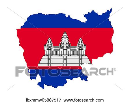Flag in form form of the geographical country, Cambodia, South-eastern Asia, Asia View Large Photo Image Stock Photo - Flag in form form of the geographical country, Cambodia, South-eastern Asia, Asia. Fotosearch