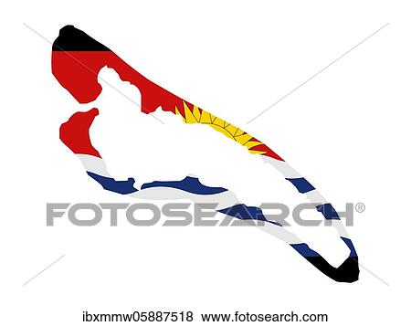 Stock Photo - Flag in form form of the geographical country, Kiribati, Micronesia, Oceania. Fotosearch