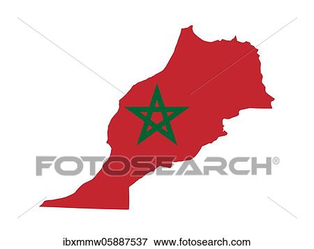 Flag in form form of the geographical country, Morocco, Northern Africa, Africa View Large Photo Image Stock Photo - Flag in form form of the geographical country, Morocco, Northern Africa, Africa. Fotosearch