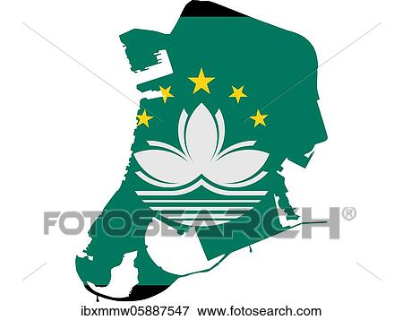 Flag in form form of the geographical country, Macao, Eastern Asia, Asia View Large Photo Image Stock Photo - Flag in form form of the geographical country, Macao, Eastern Asia, Asia. Fotosearch