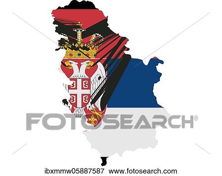 Flag in form form of the geographical country, Serbia, Southern Europe, Europe View Large Photo Image Stock Photo - Flag in form form of the geographical country, Serbia, Southern Europe, Europe. Fotosearch